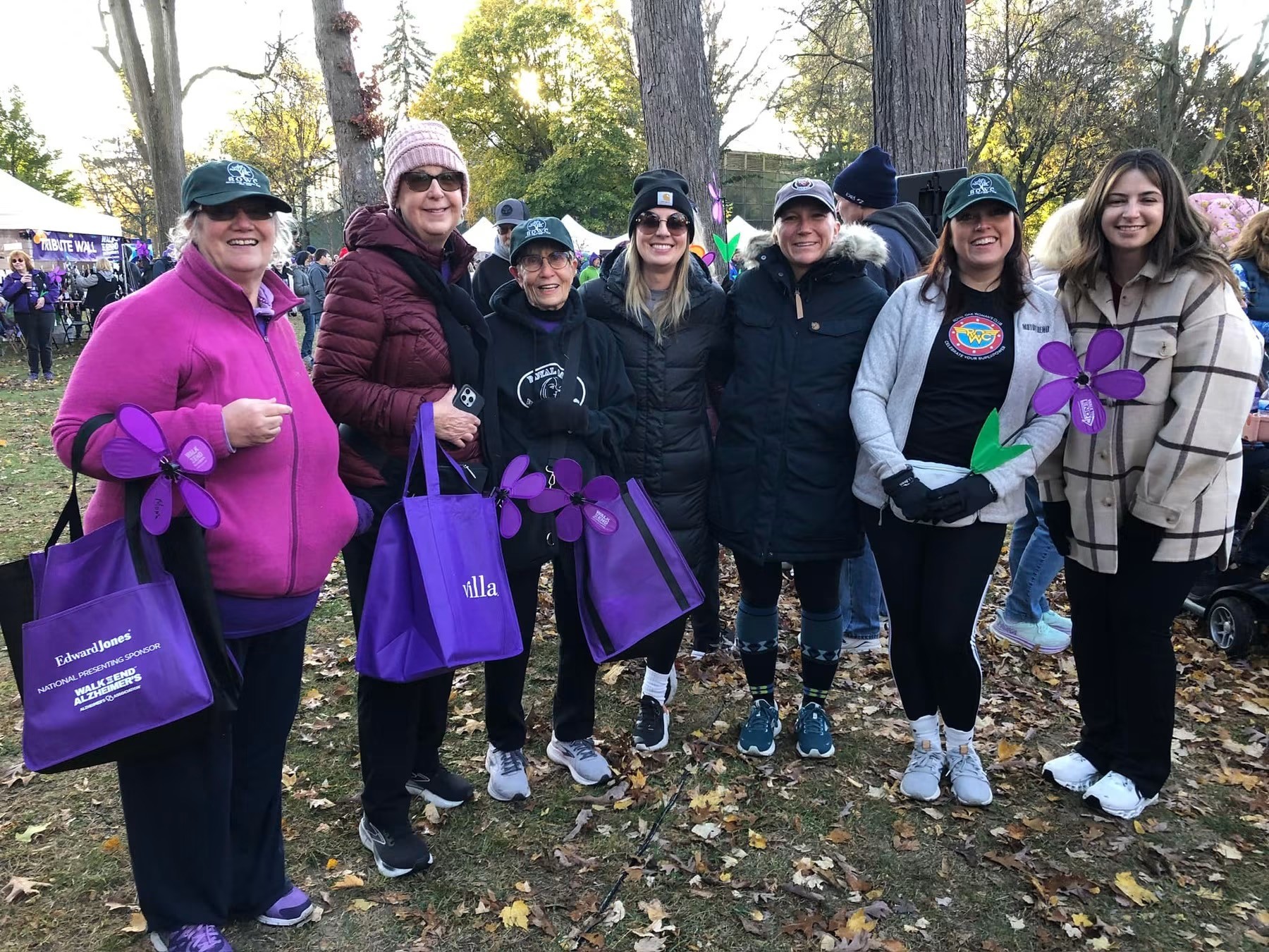 GFWC Women posing for a picture while participating in the Alzheimers Walk